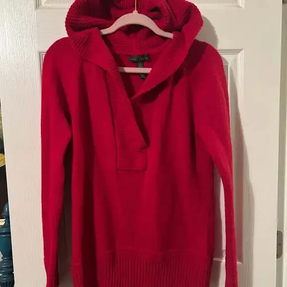 Lauren Ralph Lauren Jeans Co Hooded Sweater Size Large Preppy - Picture 3 of 10